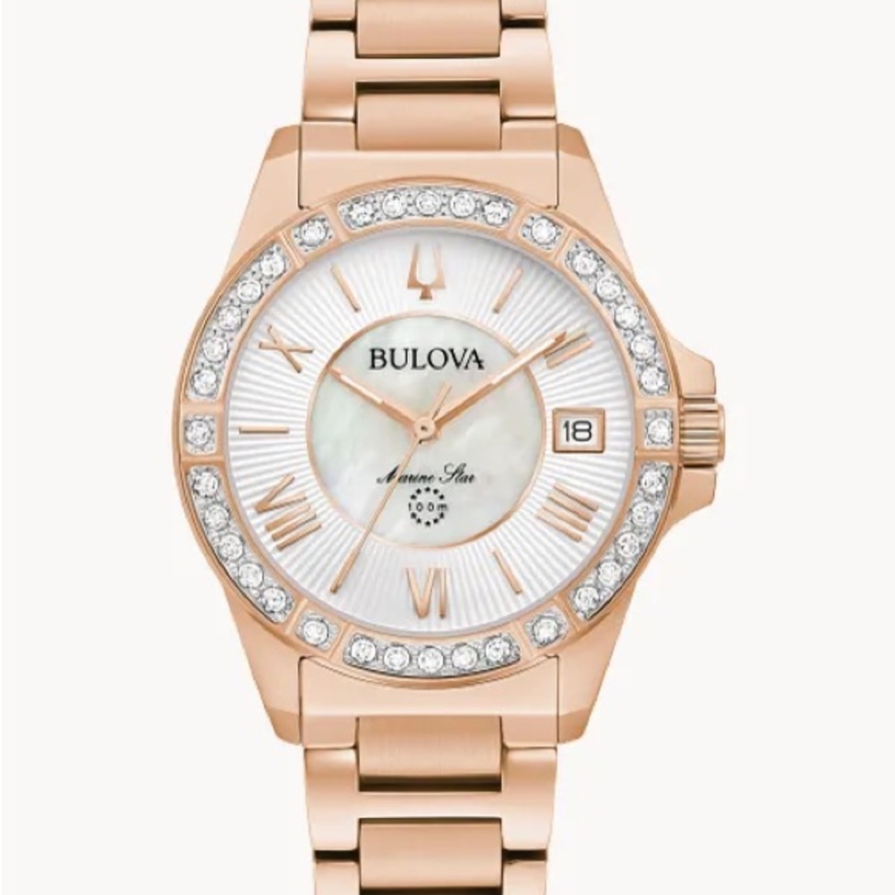 Bulova Women's Rose Gold Crystal Watch